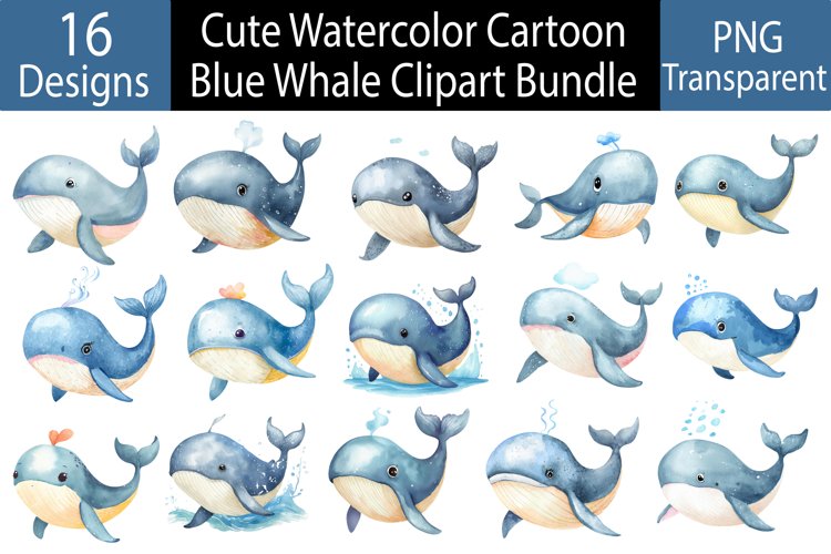 Blue Whale Clipart Image 16
