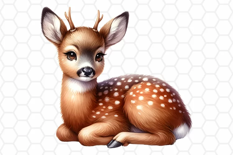 Cute Watercolor Deer Clipart, Sublimation PNG