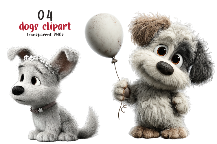 Cute Watercolor Dogs Clipart