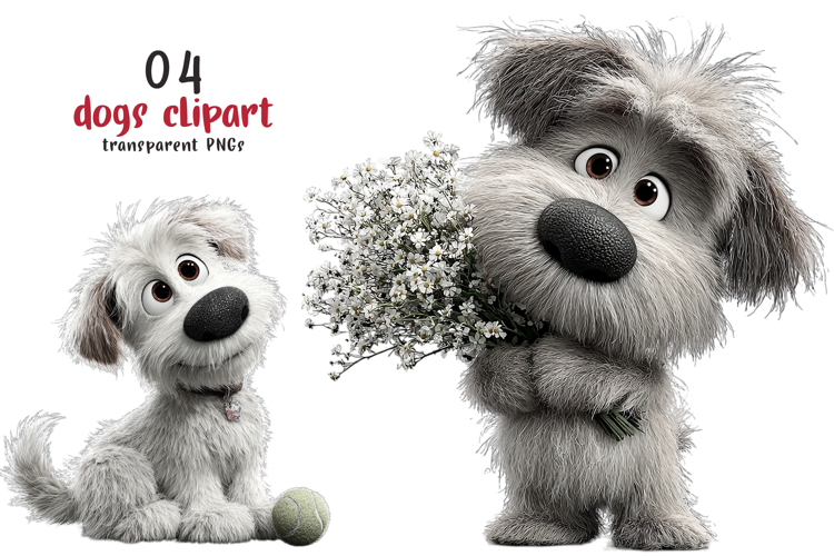 Cute Watercolor Dogs Clipart