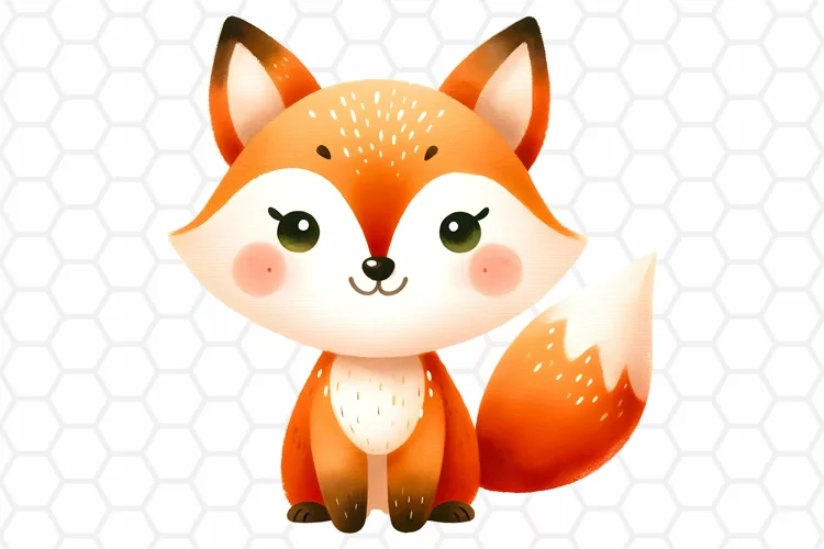 Cute Watercolor Fox Clipart | Fox PNG Design