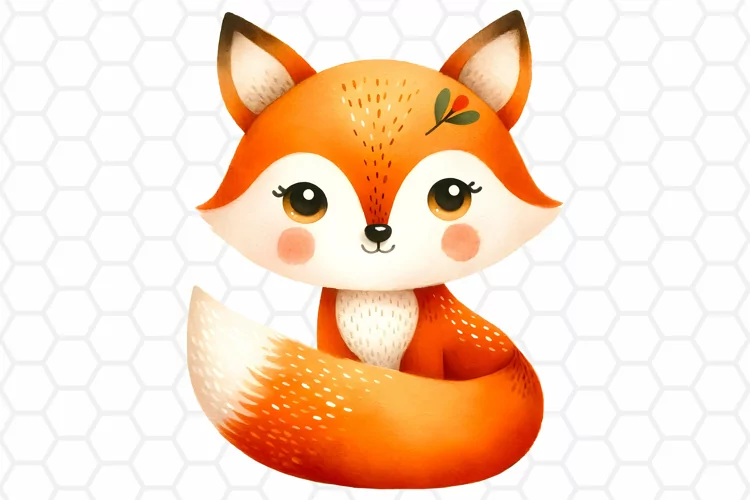 Cute Watercolor Fox Clipart | Fox PNG Design