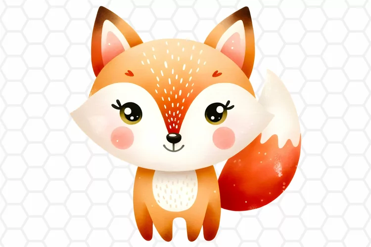 Cute Watercolor Fox Clipart | Fox PNG Design