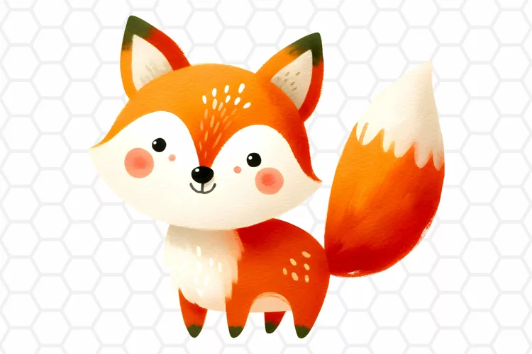 Cute Watercolor Fox Clipart | Fox PNG Design