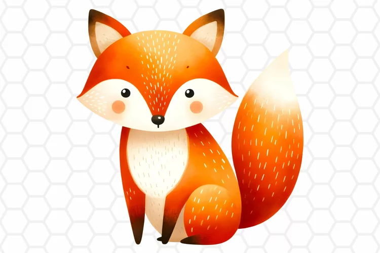 Cute Watercolor Fox Clipart | Fox PNG Design