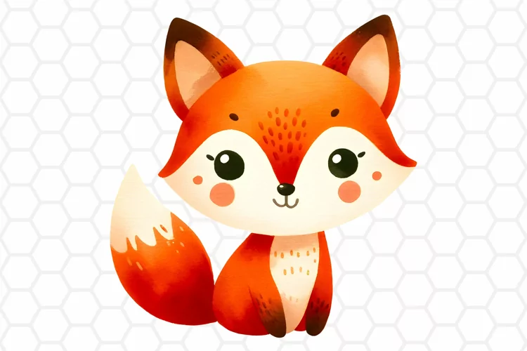 Cute Watercolor Fox Clipart | Fox PNG Design