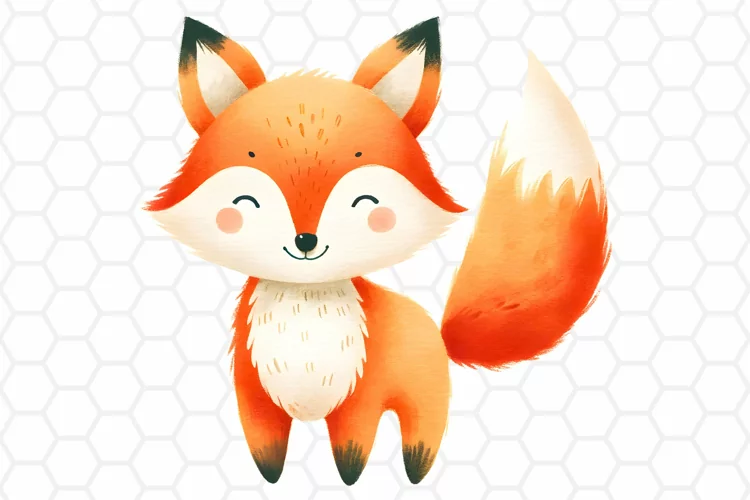 Cute Watercolor Fox Clipart | Fox PNG Design