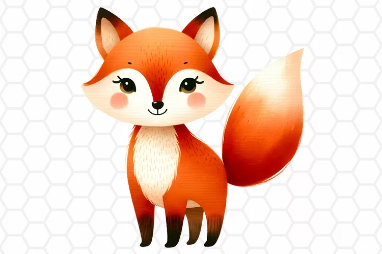 Cute Watercolor Fox Clipart | Fox PNG Design