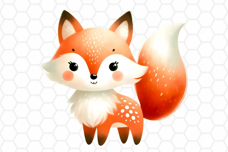 Cute Watercolor Fox Clipart | Fox PNG Design