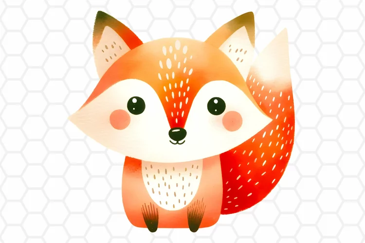Cute Watercolor Fox Clipart | Fox PNG Design