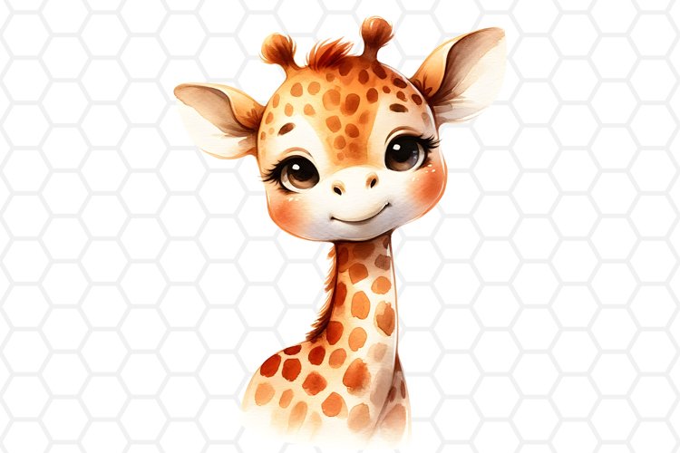 Cute Watercolor Giraffe Nursery Clipart | Baby Giraffe PNG