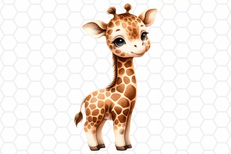 Cute Watercolor Giraffe Nursery Clipart | Baby Giraffe PNG