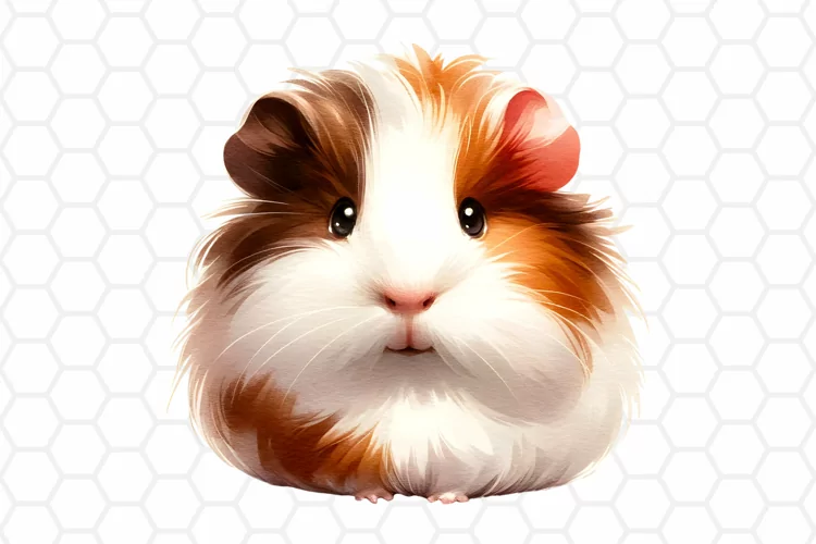 Cute Watercolor Guineapig Clipart, Sublimation PNG
