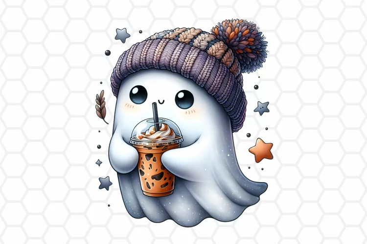 Cute Watercolor Halloween Ghost Clipart | Sublimation PNG
