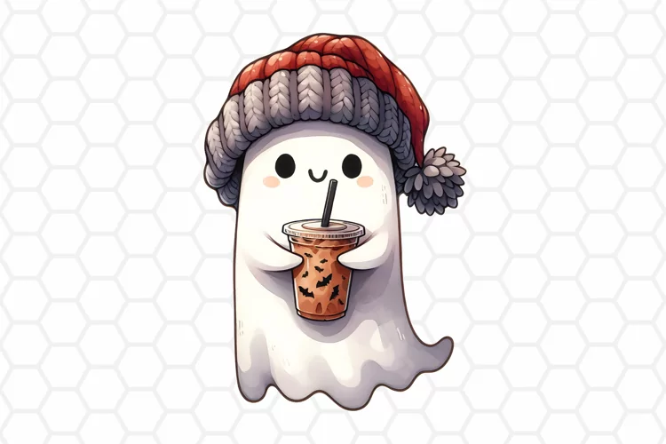 Cute Watercolor Halloween Ghost Clipart | Sublimation PNG