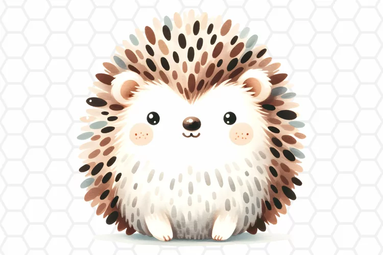 Cute Watercolor Hedgehog Clipart | Hedgehog PNG Design