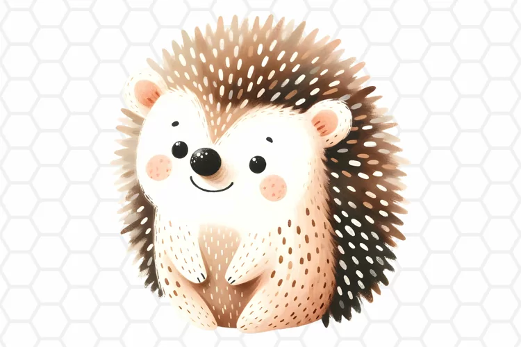 Cute Watercolor Hedgehog Clipart | Hedgehog PNG Design