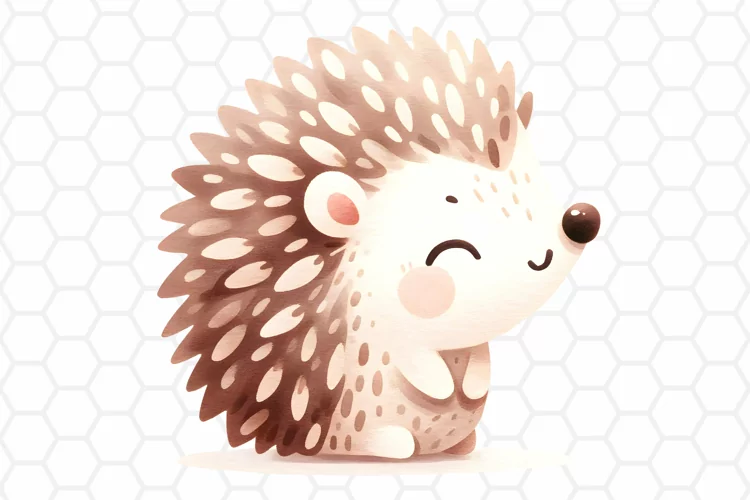 Cute Watercolor Hedgehog Clipart | Hedgehog PNG Design