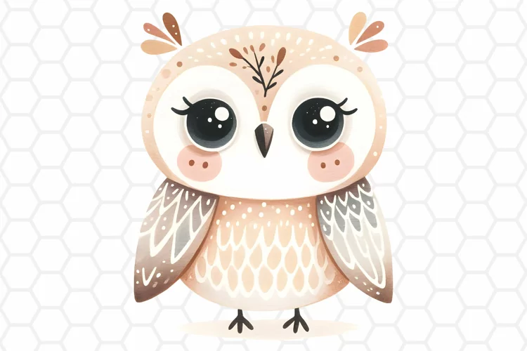 Cute Watercolor Owl Clipart | Owl PNG Design