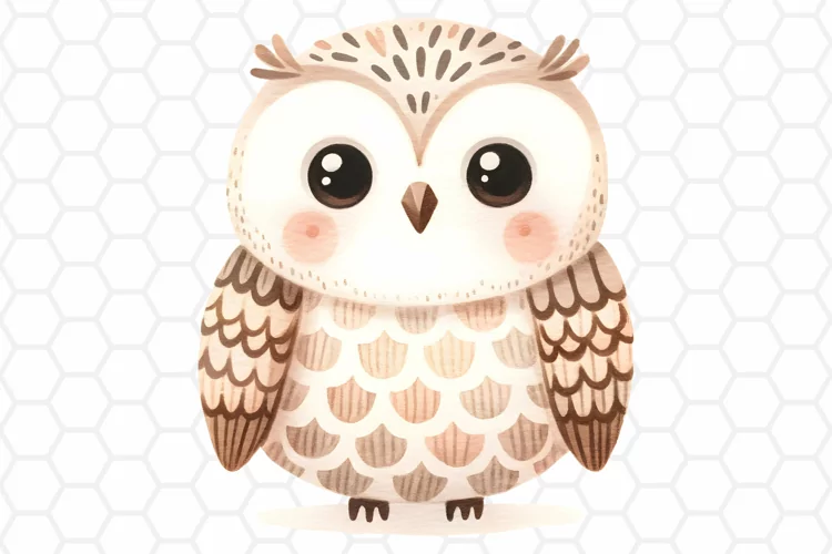 Cute Watercolor Owl Clipart | Owl PNG Design