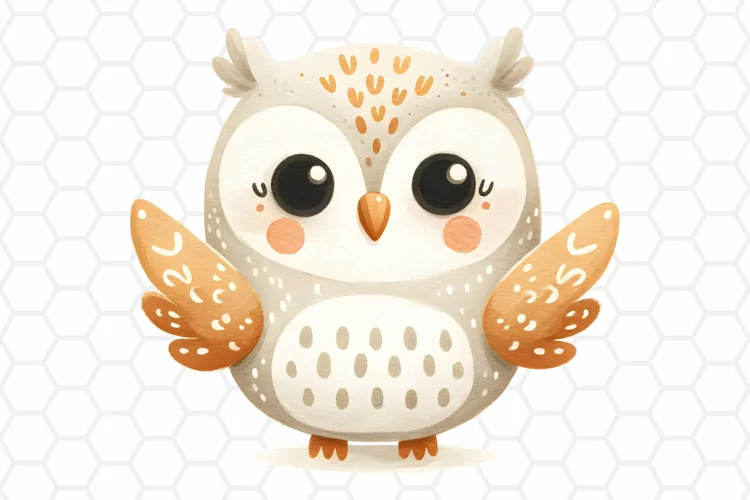 Cute Watercolor Owl Clipart | Owl PNG Design