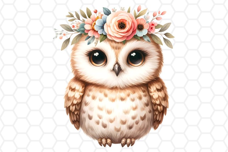 Cute Watercolor Owl Sublimation Clipart