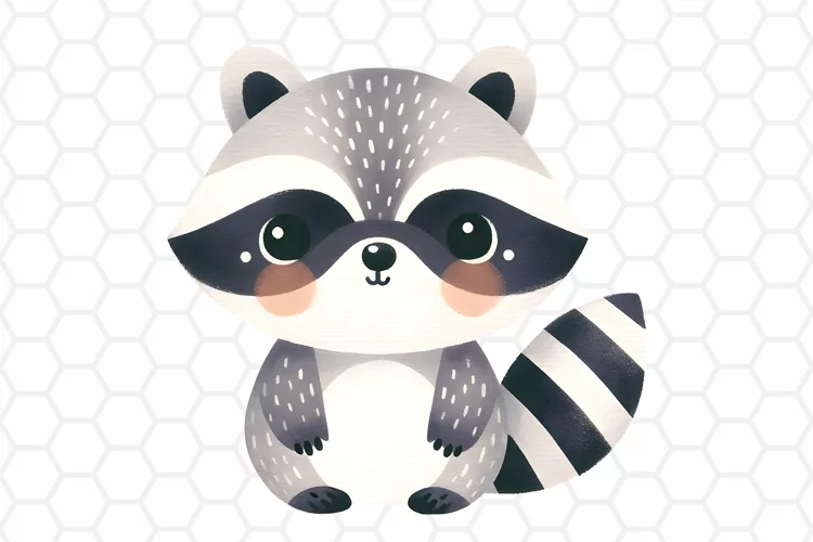 Cute Watercolor Raccoon Clipart, Sublimation PNG