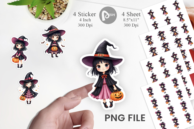 Cute Witch Girl Sticker