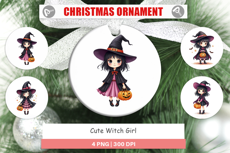 Cute Witch Girl Ornament