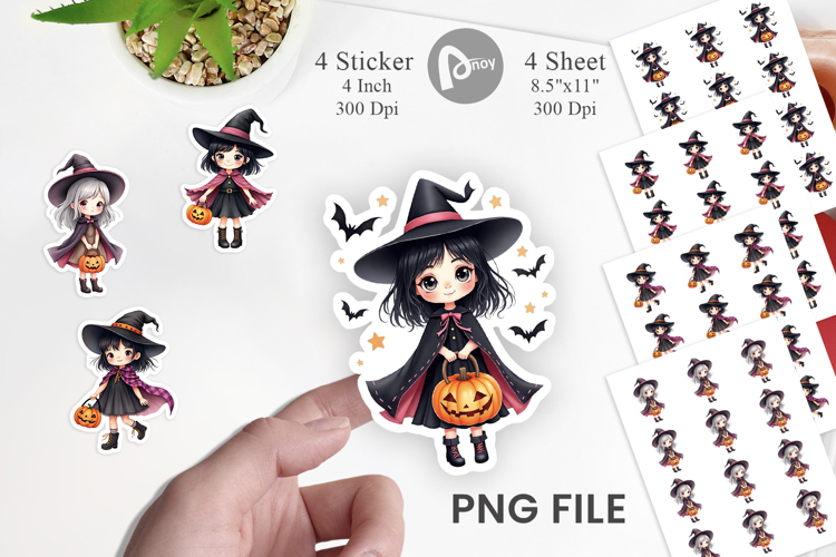 Cute Witch Girl Sticker