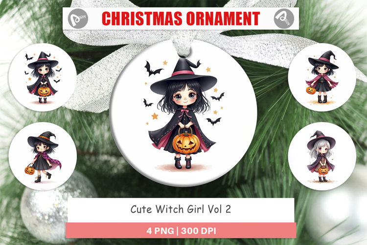 Cute Witch Girl Ornament
