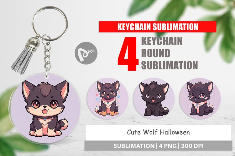 Keychain Cute Wolf Halloween