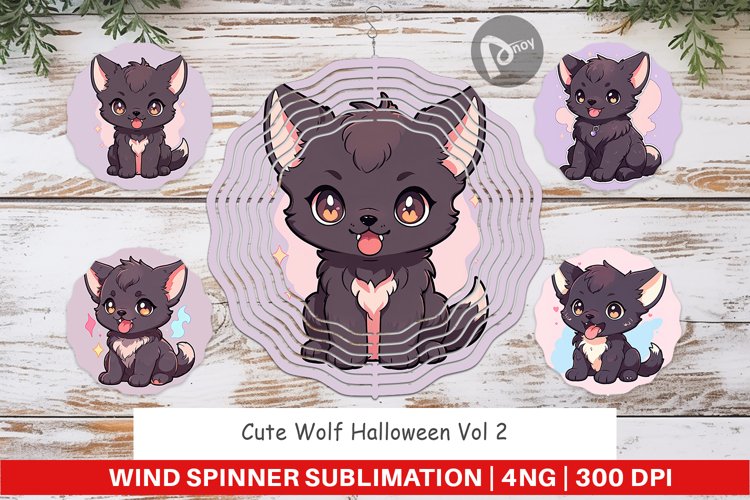 Wind Spinner Cute Wolf Halloween