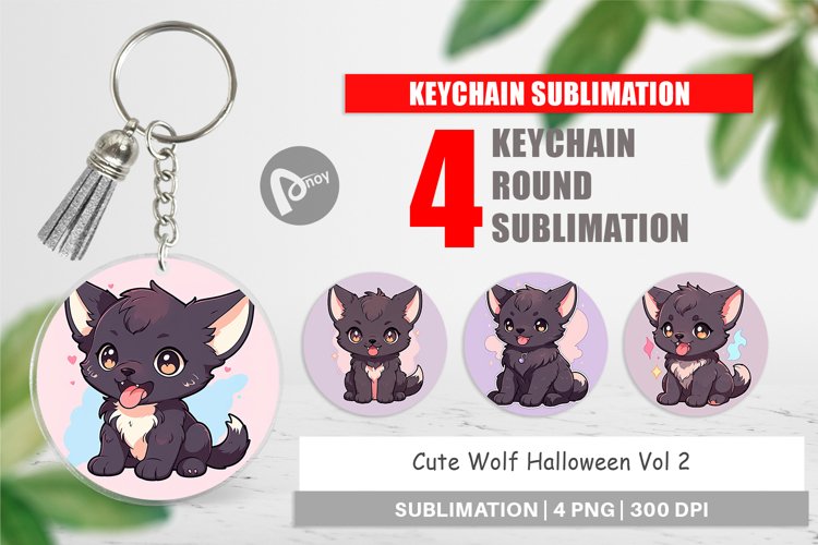 Keychain Cute Wolf Halloween