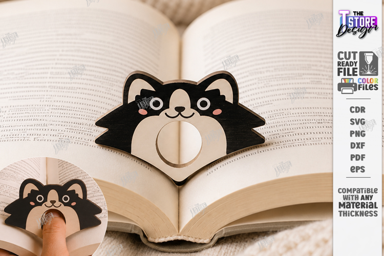 Animal Book Page Holder Laser Cut | Wooden Cat | Gift Idea