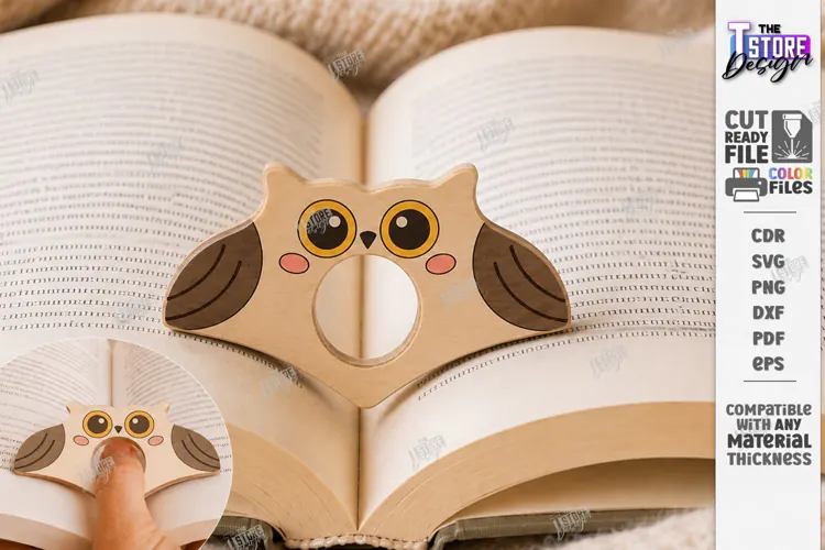 Animal Book Page Holder Laser Cut | Wooden Owl | Gift Idea