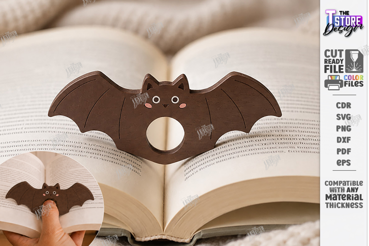 Animal Book Page Holder Laser Cut | Wooden Bat | Gift Idea