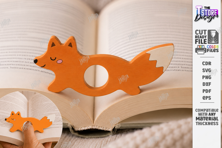 Animal Book Page Holder Laser Cut | Wooden Fox | Gift Idea