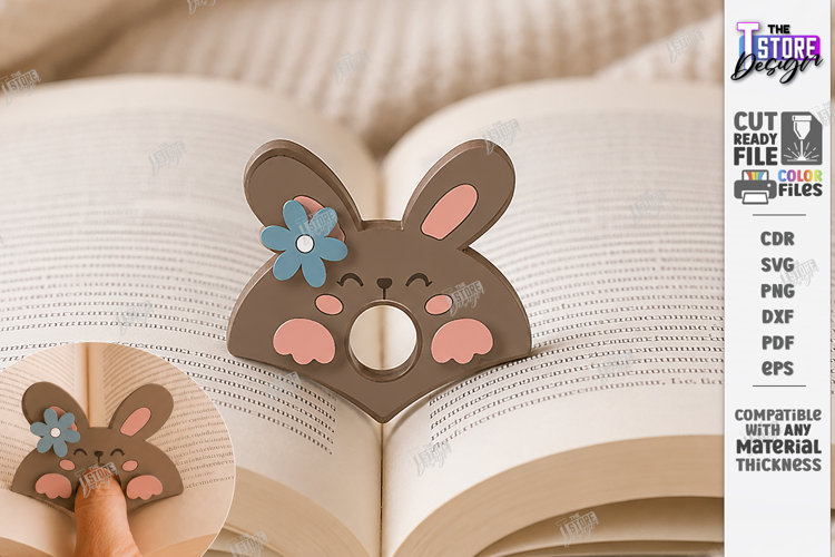 Animal Book Page Holder Laser Cut | Wooden Bunny | Gift Idea