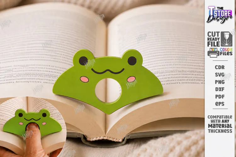 Animal Book Page Holder Laser Cut | Wooden Frog | Gift Idea