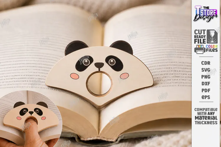 Animal Book Page Holder Laser Cut | Wooden Panda | Gift Idea