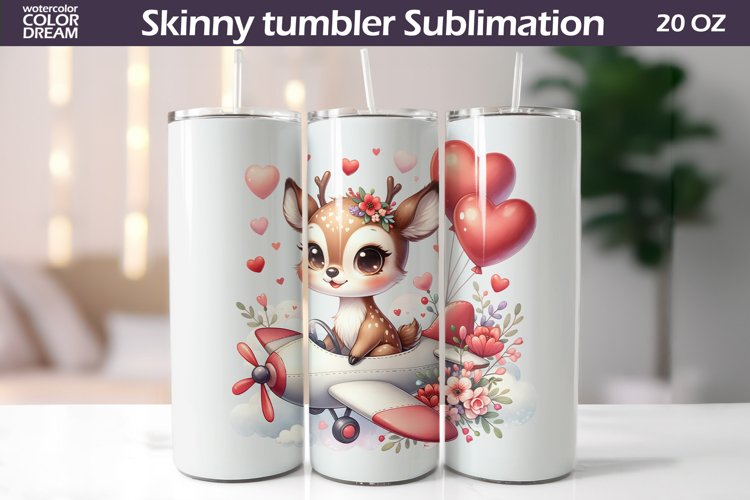 Cute Deer Valentine Tumbler I Animal Valentines Day Tumbler