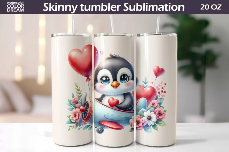 Cute Penguin Valentine Tumbler I Animal Valentine's Day Tumb