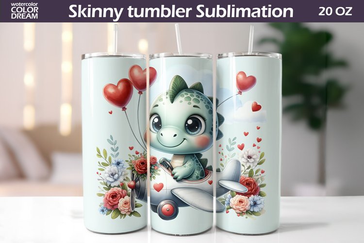Cute Dino Valentine Tumbler I Animal Valentines Day