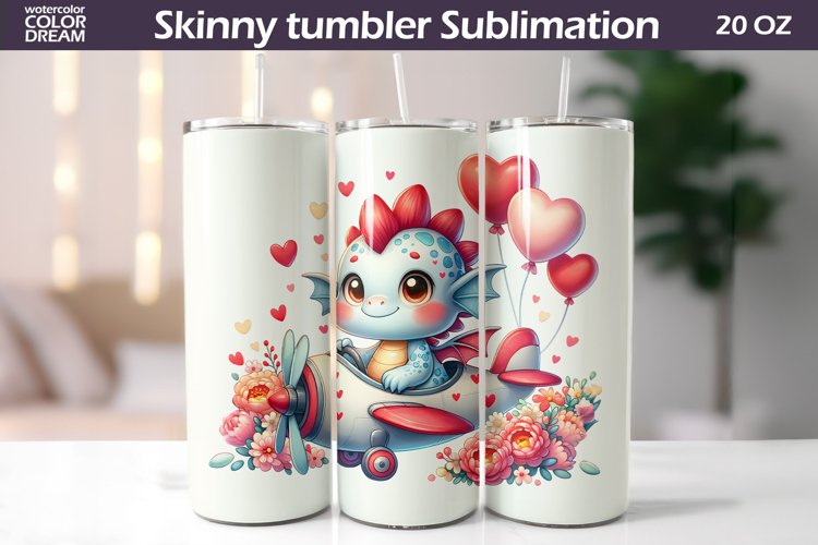 Cute Dino Valentine Tumbler I Animal Valentines Day