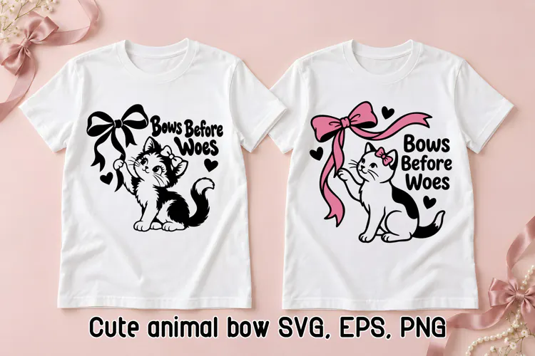 Girly Kitten Bow SVG Design | Cute Animal SVG