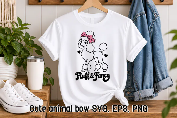 Coquette Poodle Bow SVG Design | Cute Animal SVG
