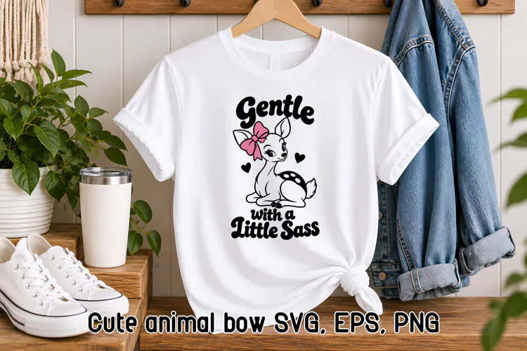 Girly Deer Bow SVG Design | Cute Animal SVG