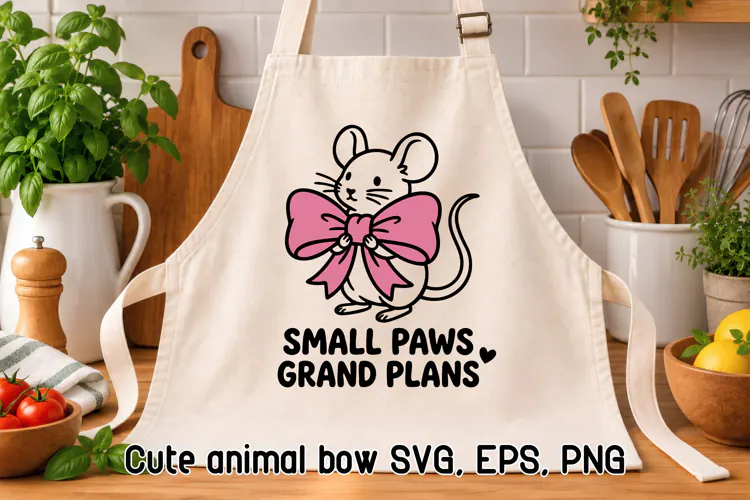 Girly Mouse Bow SVG Design | Cute Animal SVG