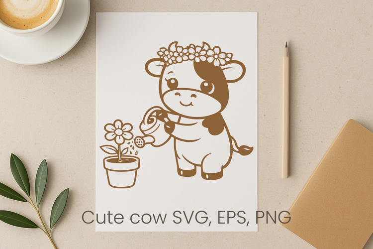 Cute highland cow SVG design | Farm animal SVG silhouette